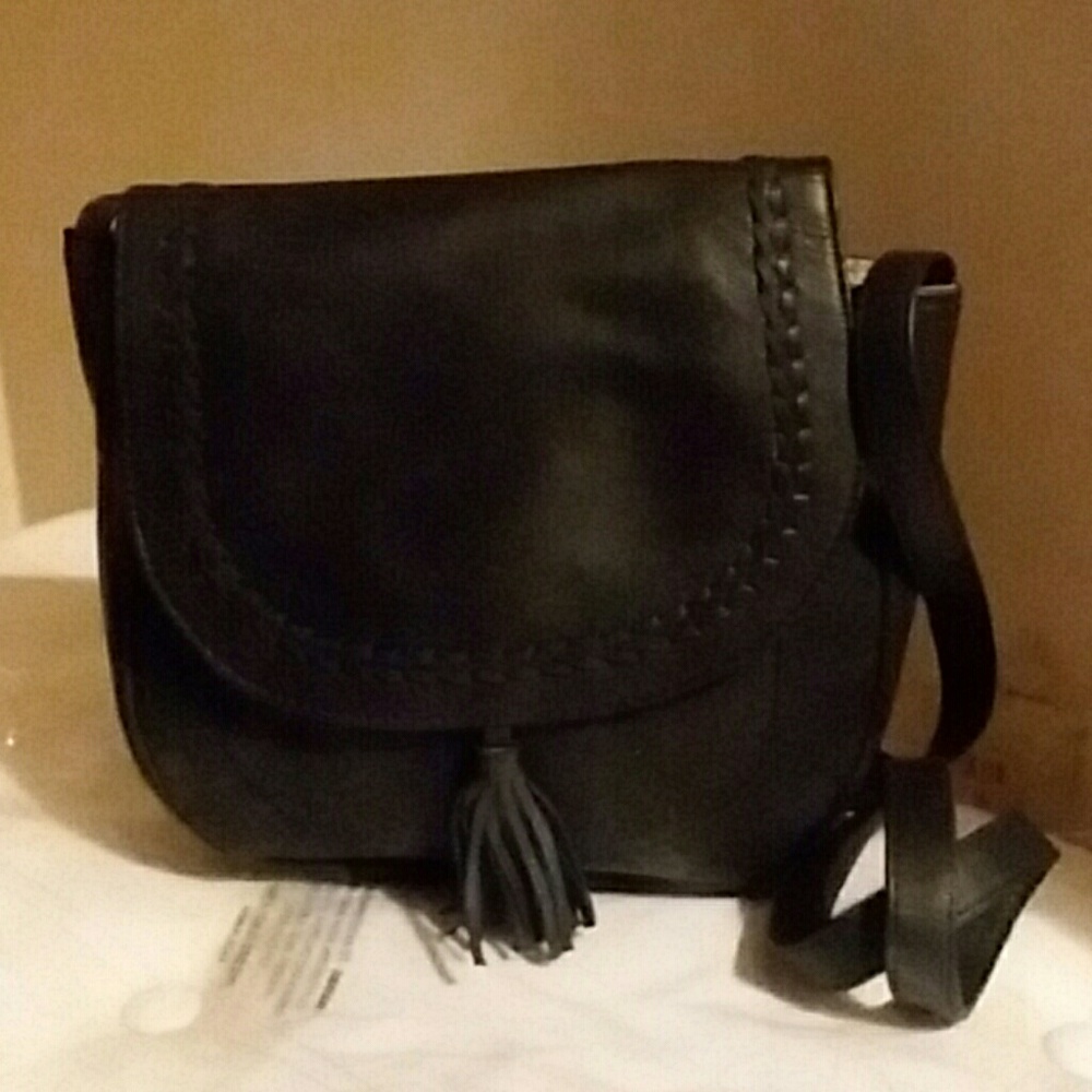 BLACK ONLY-SADDLEBAG, LEATHER CROSSBODY - Picture 8 of 8